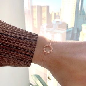 Adore Swarovski Organic Circle Bracelet Rose Gold